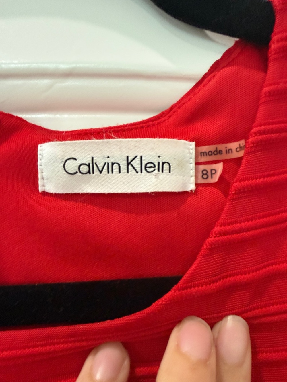 Calvin Klein Red Ribbed Sheath Dress - Picture 3 of 3
